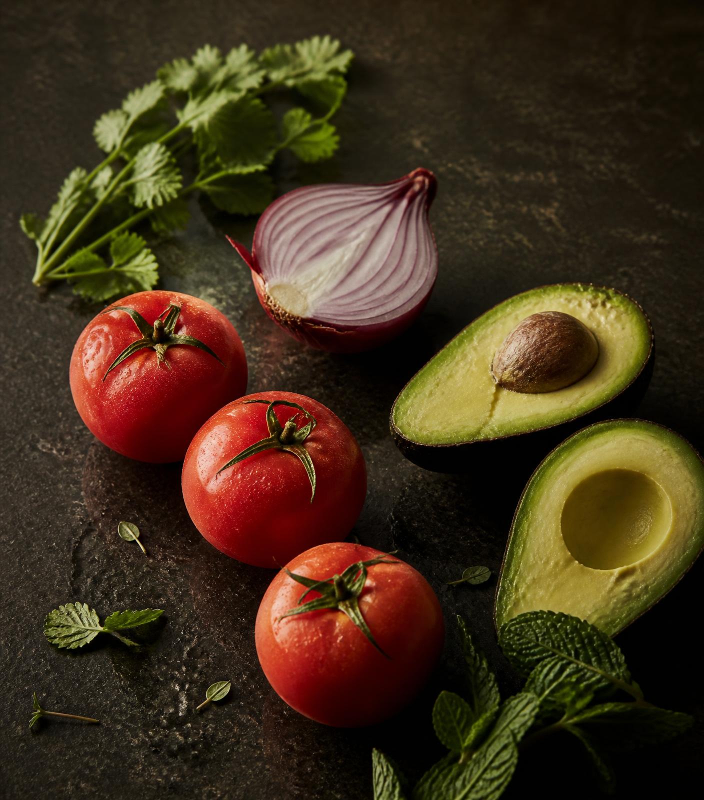 Cocinando con Thermomix rodeada de ingredientes frescos