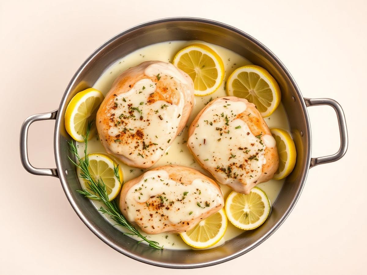 Pollo cremoso al limón