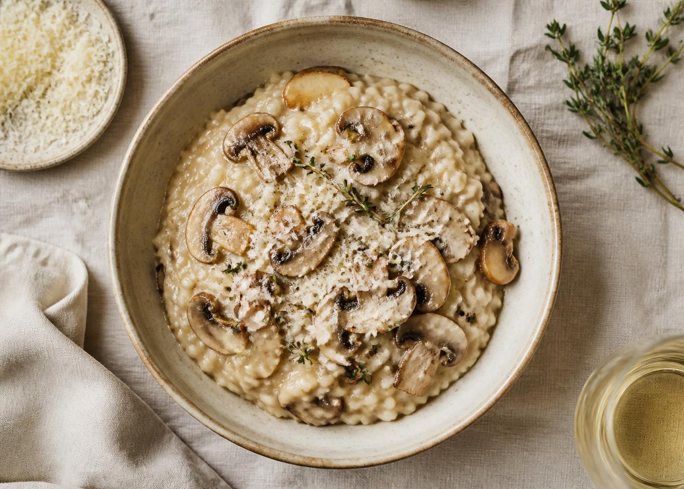 Risotto cremoso de hongos