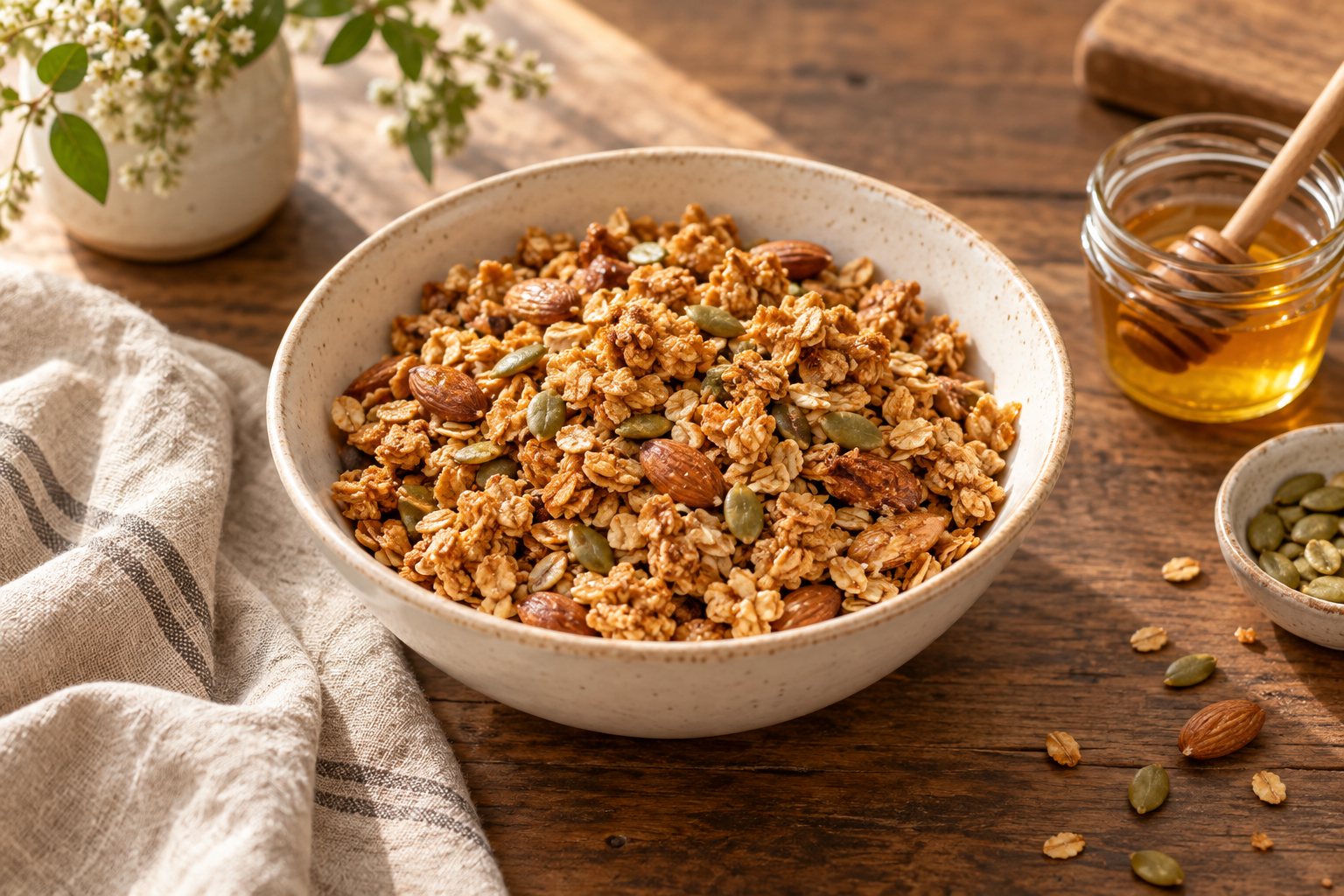 Granola casera de avena y semillas