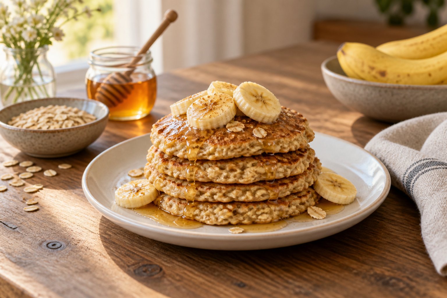 Panqueques de avena y banano