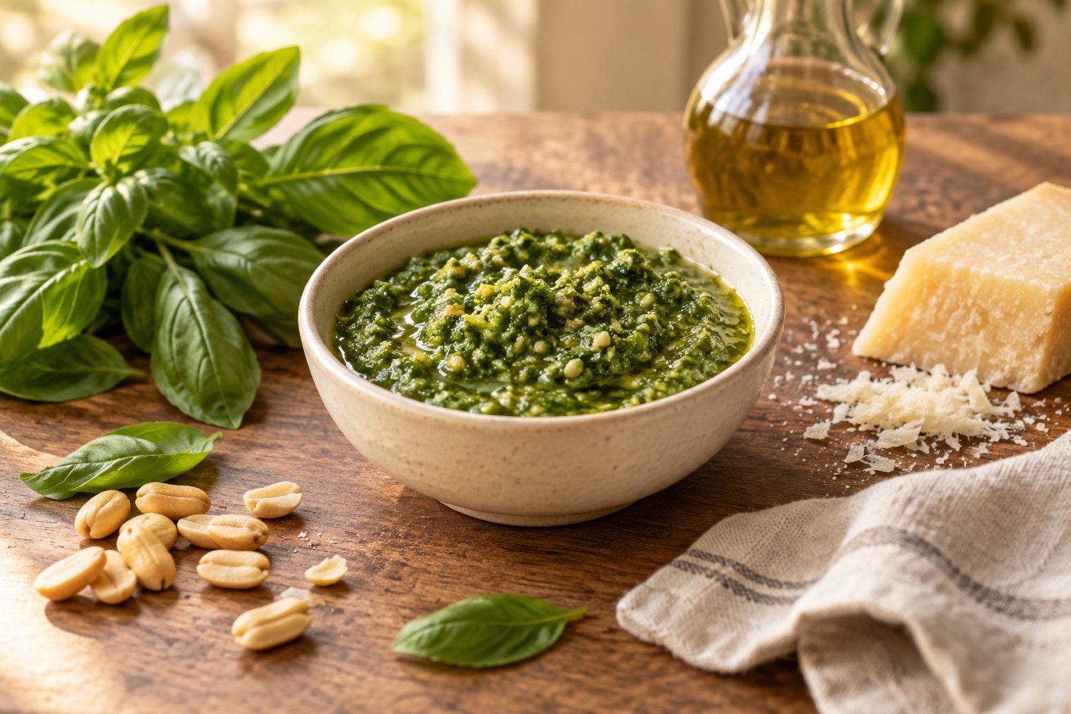 Pesto de albahaca y maní
