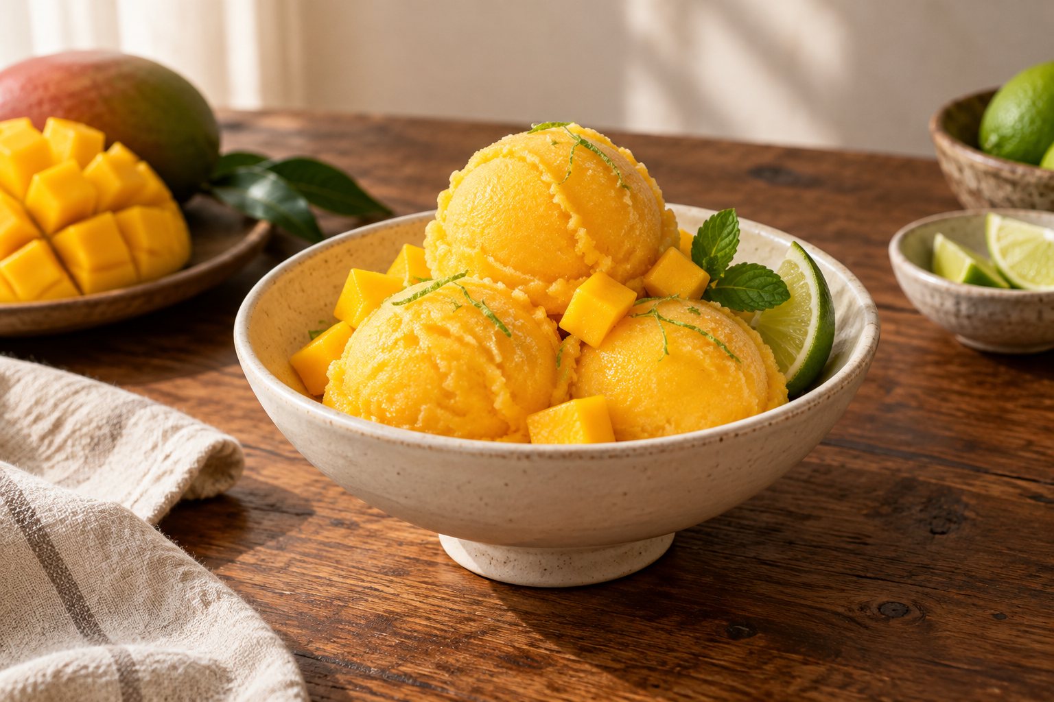 Sorbete de mango y limón